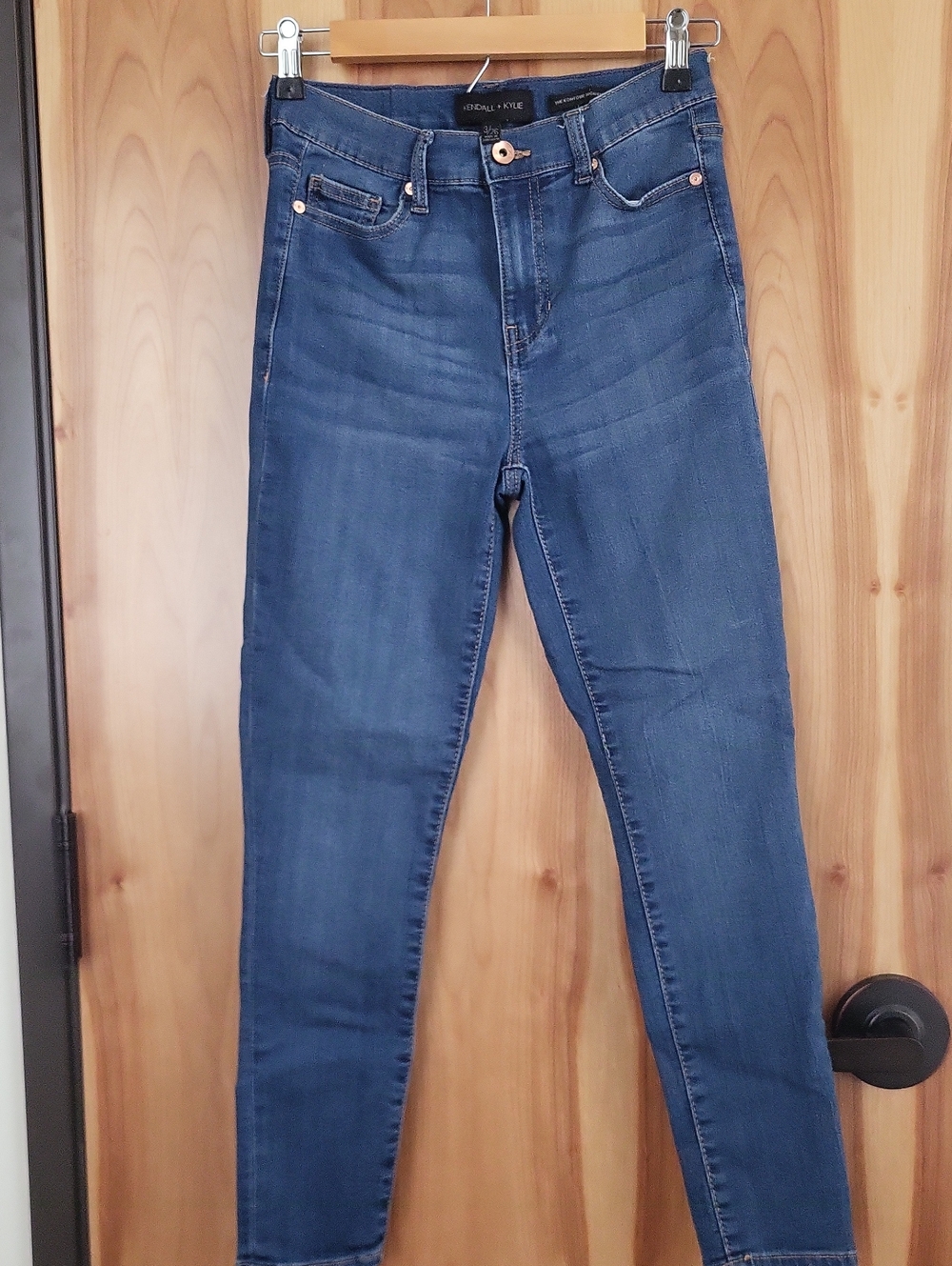 Kendall & Kylie Blue Skinny Jeans with Copper Rivets